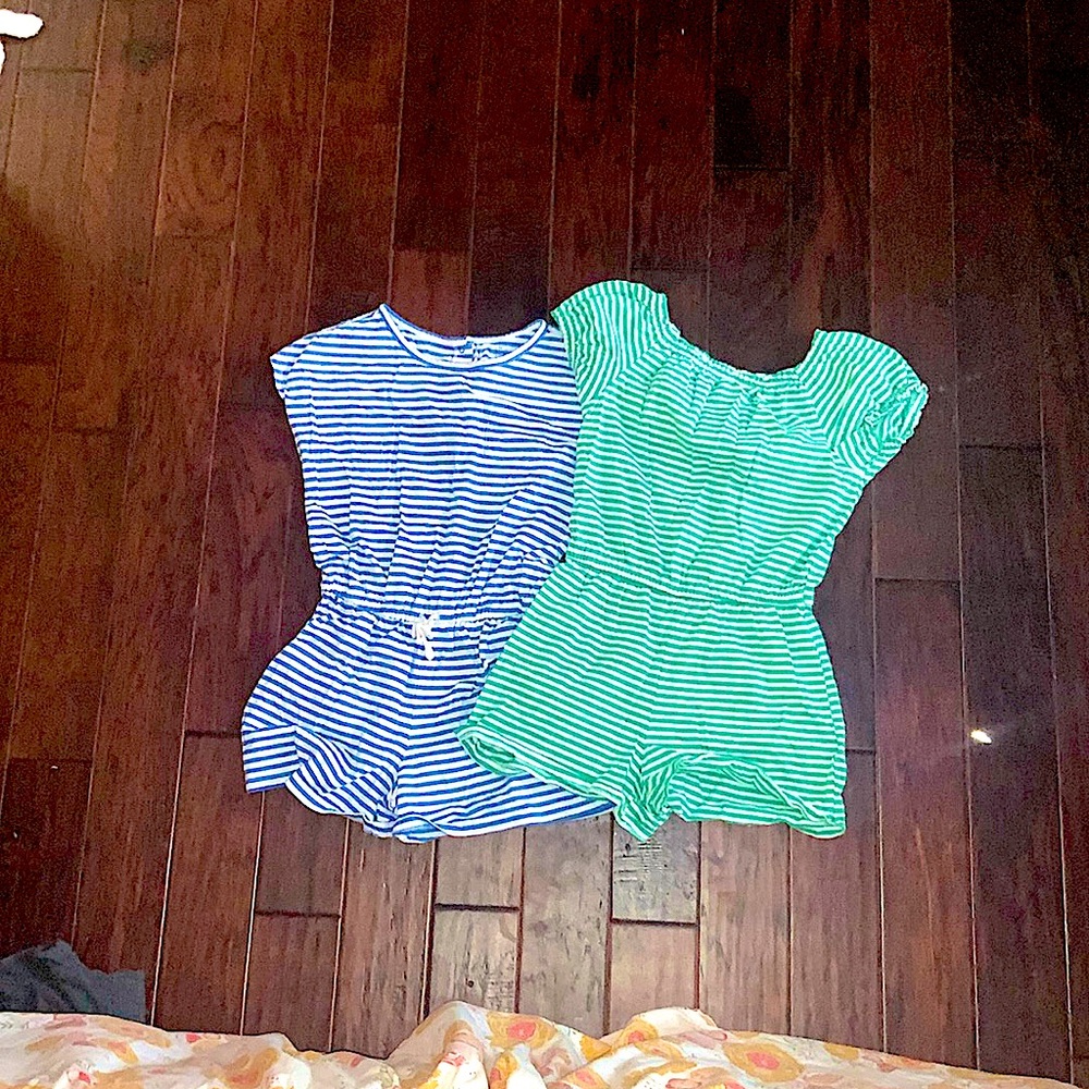 SORRY SOLD! Cute twin rompers! Size 12-14 girls. Two different styles!